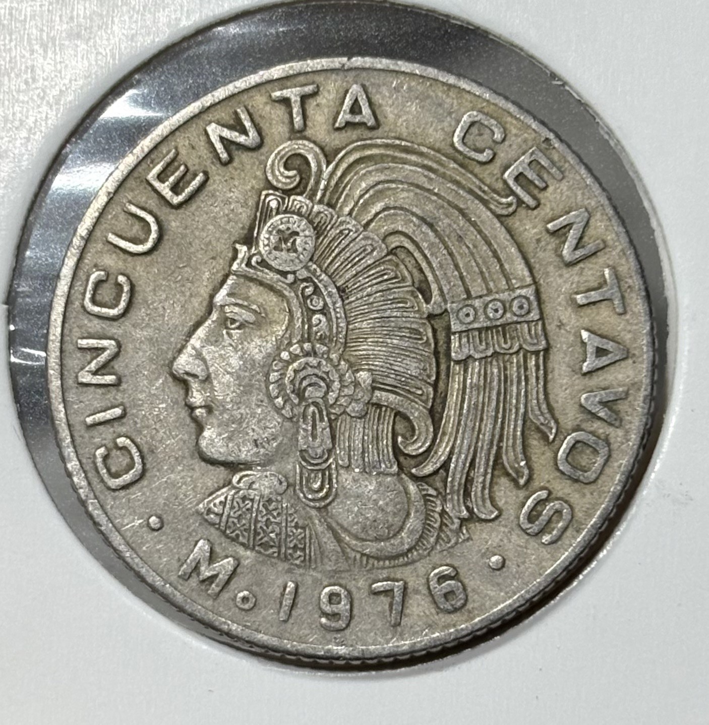 1976 Mexico 50 Centavos Fifty With Dots Variety B