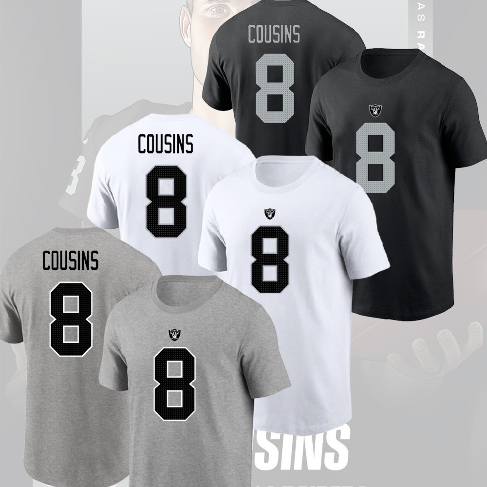 SALE 30% - Kirk Cousins #8 Las Vegas Raiders 2026 Player Name & Number FASTSHIP
