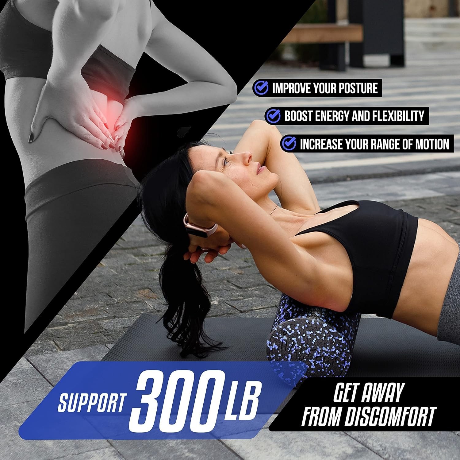 High-Density EPP Foam Roller (12-Inch) - Extra Firm for Mobility & Flexibility