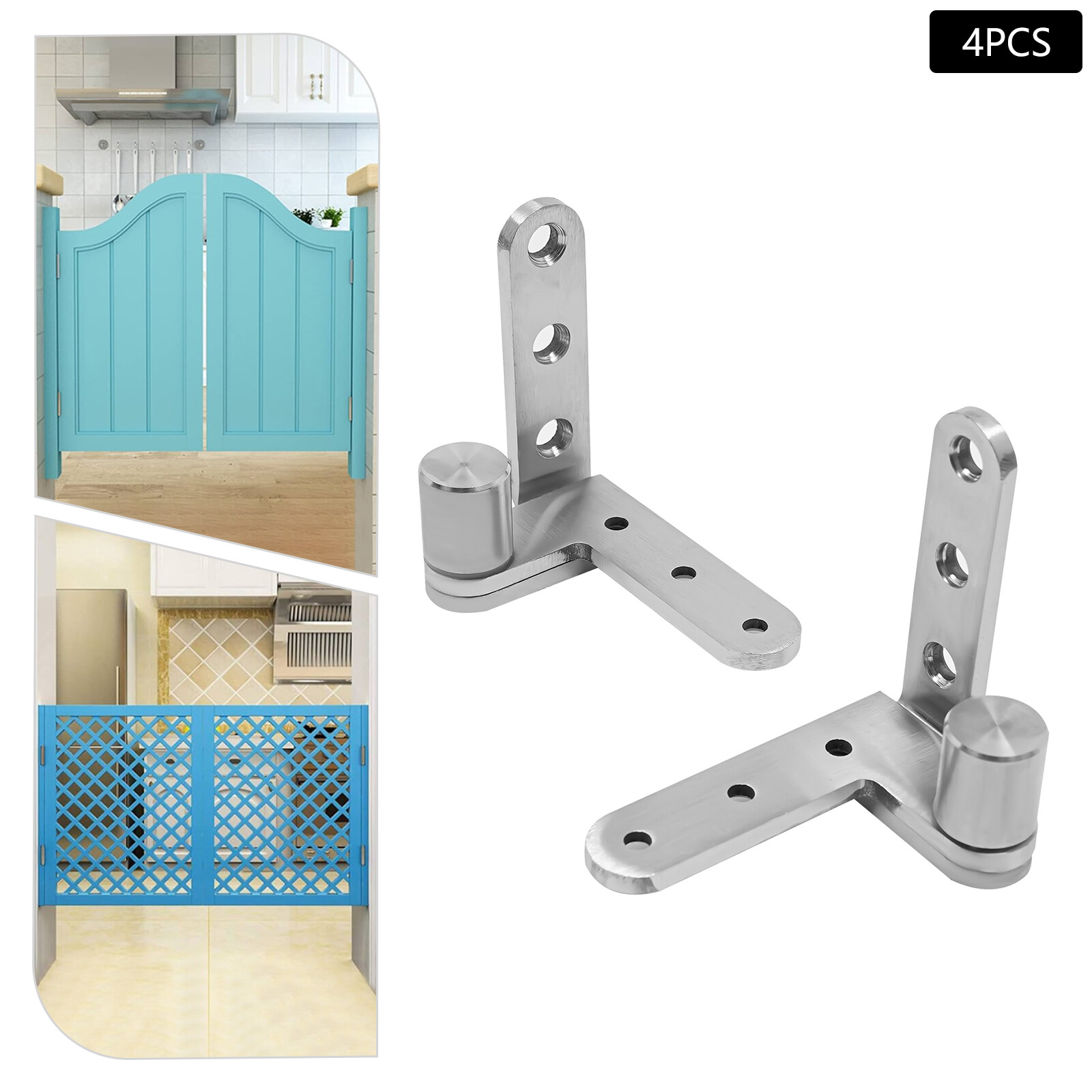 4 Pcs Pivot Door Hinges, Door Hinges, Heavy Duty Hinges 201 Stainless Steel