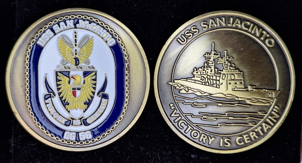 CG-56 USS SAN JACINTO - Victory is Certain - Navy Challenge Coin