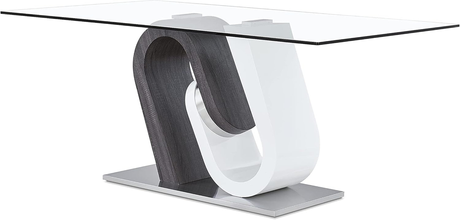 Grey and White Base Dining Table