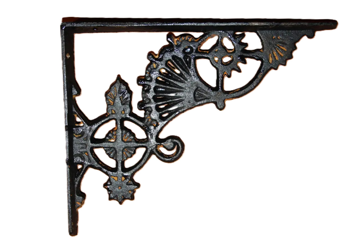 1-CORBELS,Shelf Bracket,Rust Look Black Shelf Braces,Old World Design,B-47