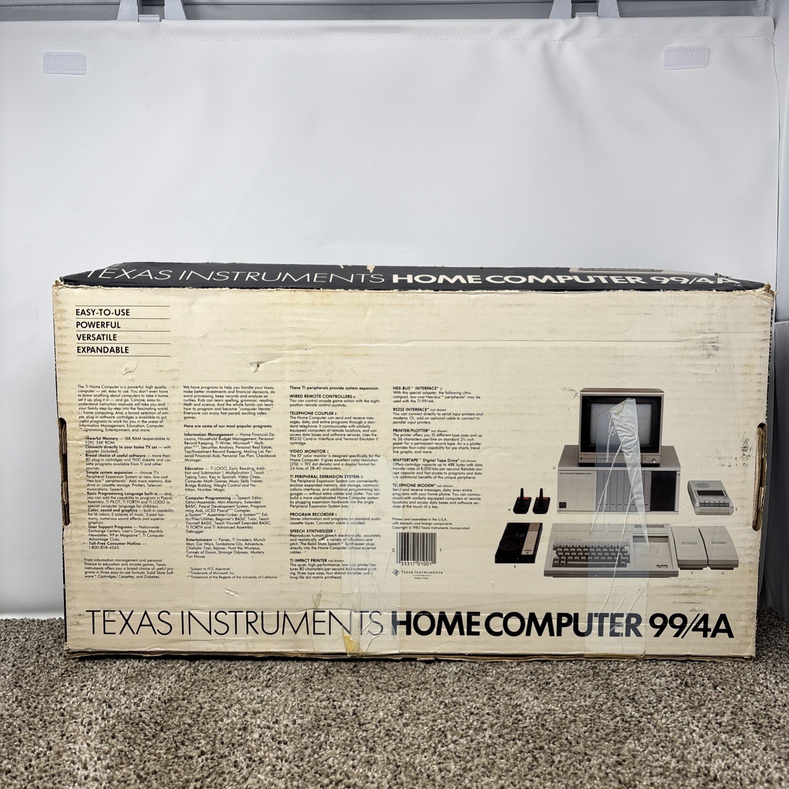 Texas Instruments TI-99/4A Home Computer In Box TESTED W Cables And Games