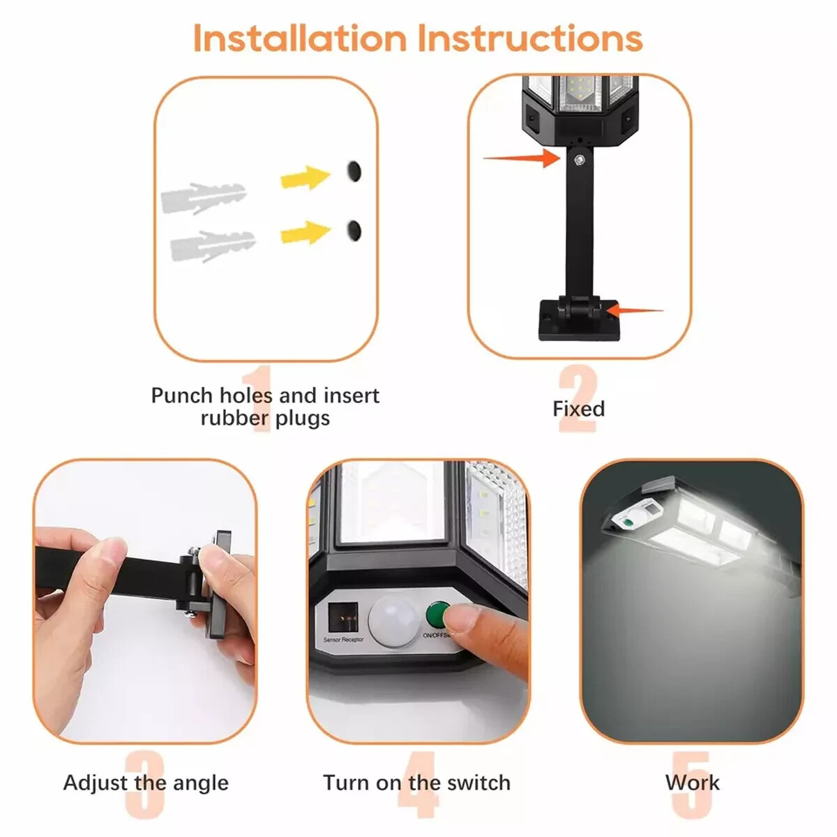 2PCS 99000000LM LED Solar Wall Light Commercial Dusk To Dawn Outdoor Street Lamp