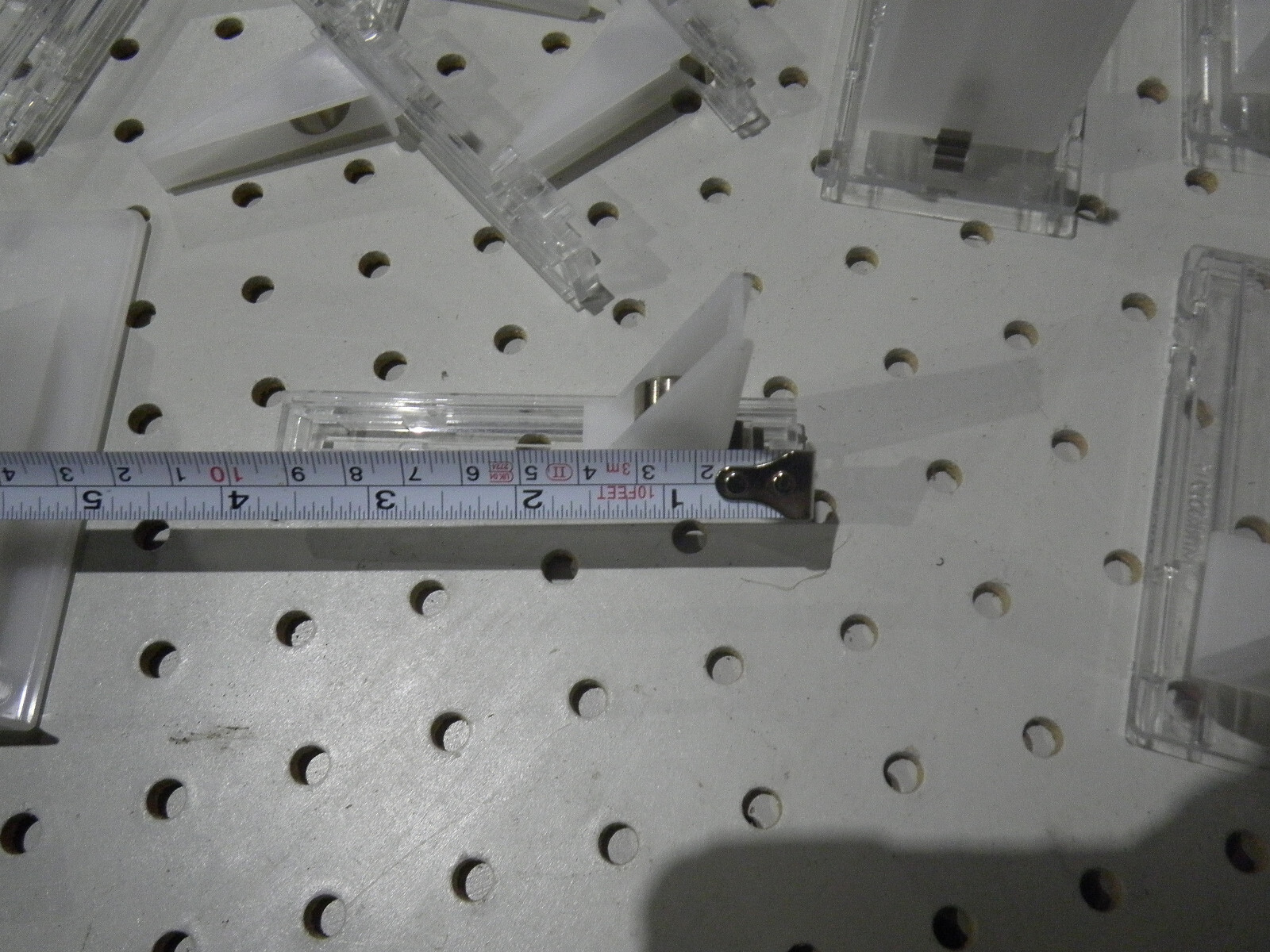 Lot of modular shelf pusher inserts Clear+white plastic 18pcs