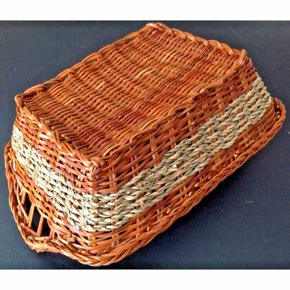 Wicker Fruit Basket Bread Basket Kitchen Storage Apples Pastry Shell Tray new