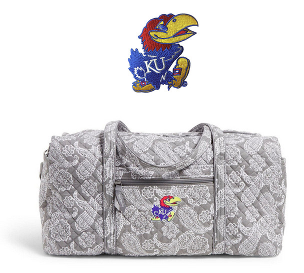 University of Kansas Vera Bradley Large Travel Duffle Paisley NWT