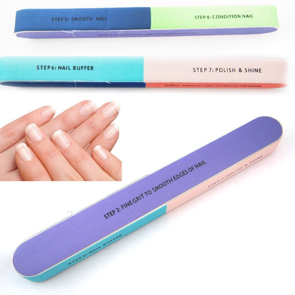 2PK 7in1 Finger Toe Nail File Buffer Shiner Manicure Pedicure Polishing Sanding