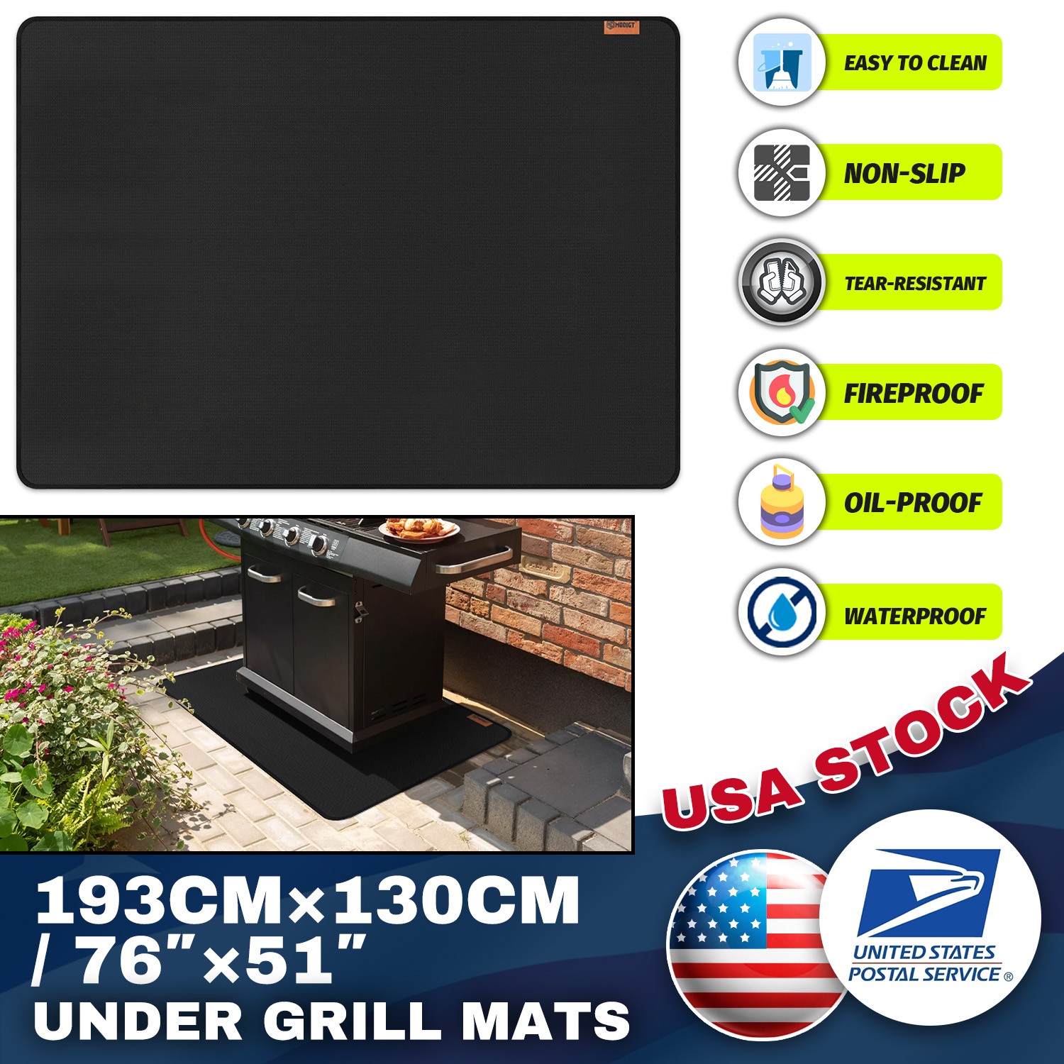 Extra Large Under Grill Mats Outdoor Smoker Deck Patio Protective 76 X 52 Inches