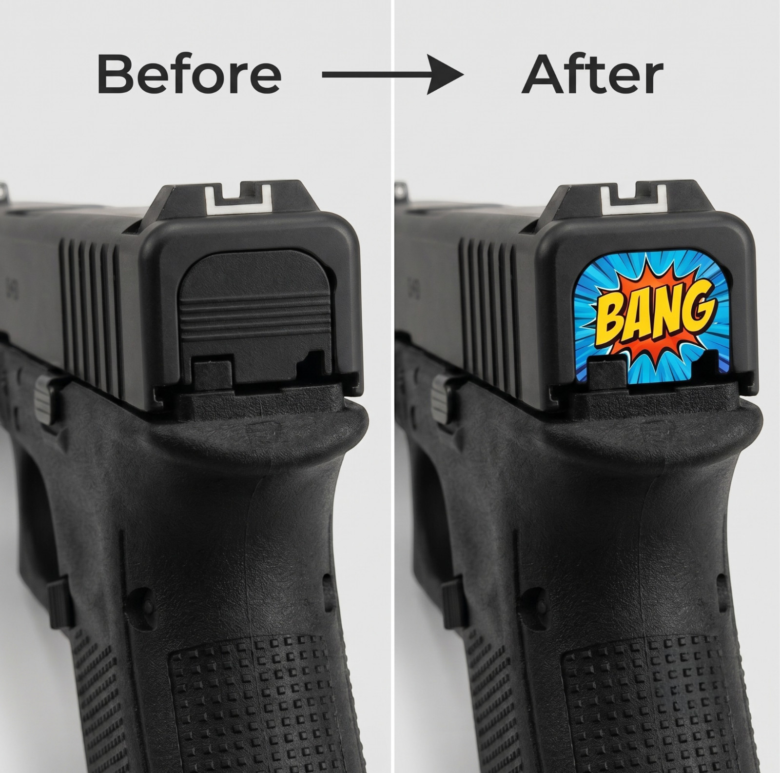 Custom Slide Back Plate Cover - Personalized Art - Fits Gen 1‑5 Pistol Models