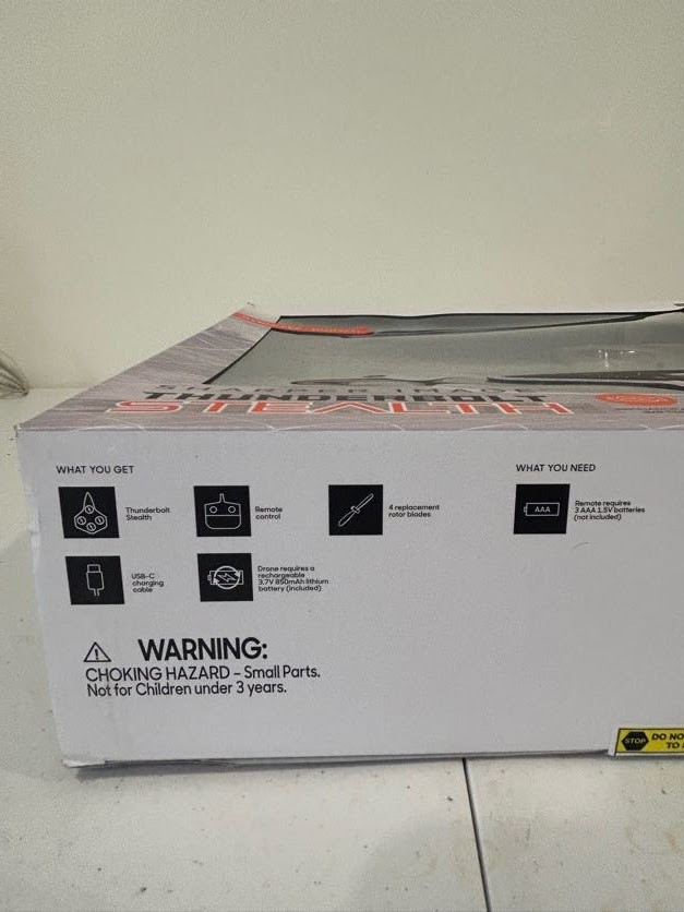 Sharper Image Thunderbolt Stealth Drone Gyro-Fly Rechargeable With Flight Assist