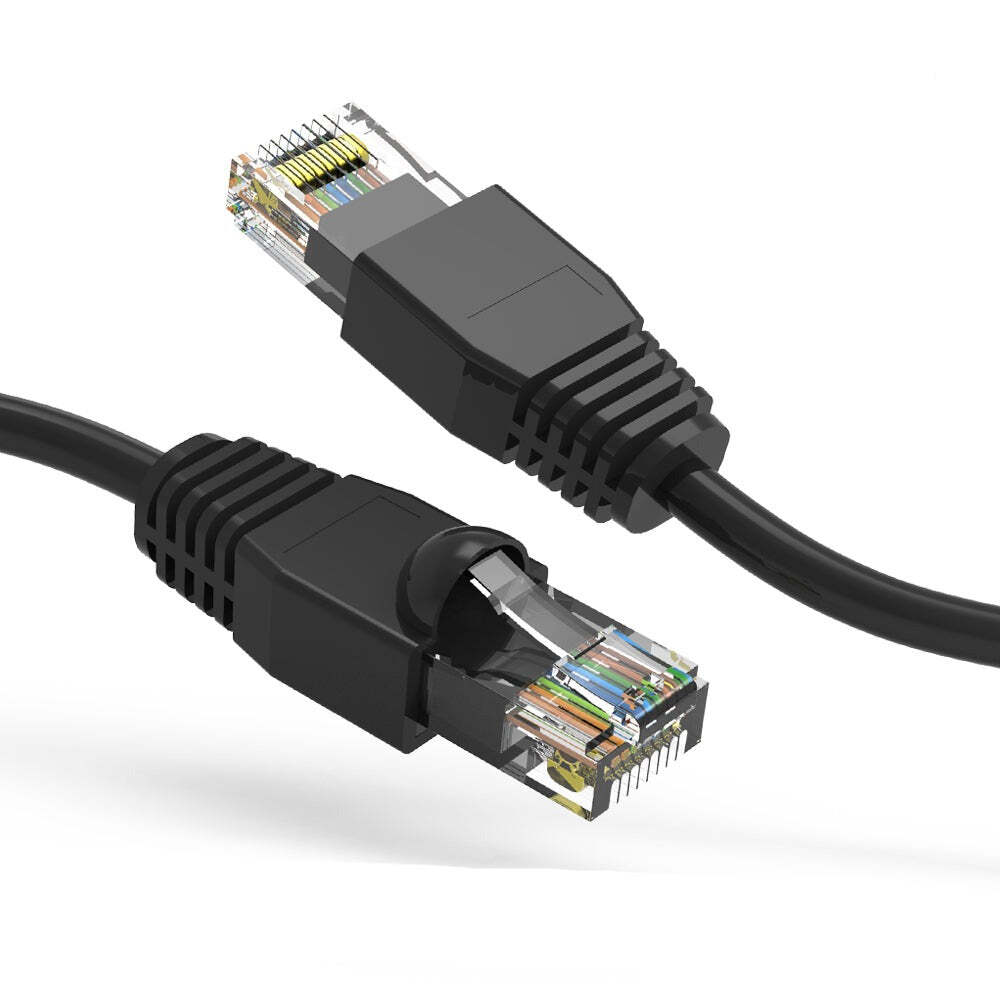 15Ft CAT6A UTP Ethernet Network Booted Cable Black