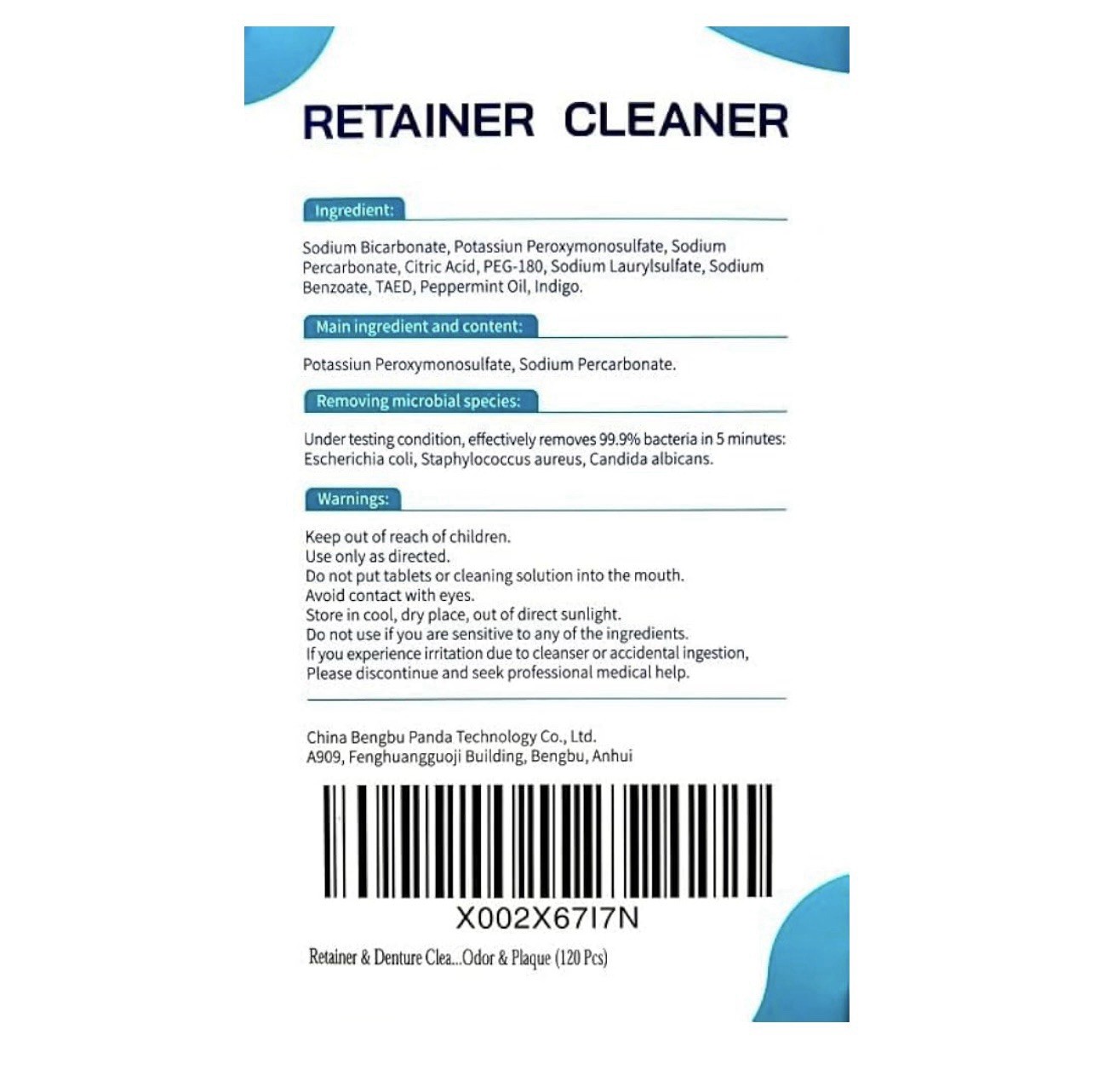 Retainer Cleaner Deep Micro Cleansing 120 Tablets