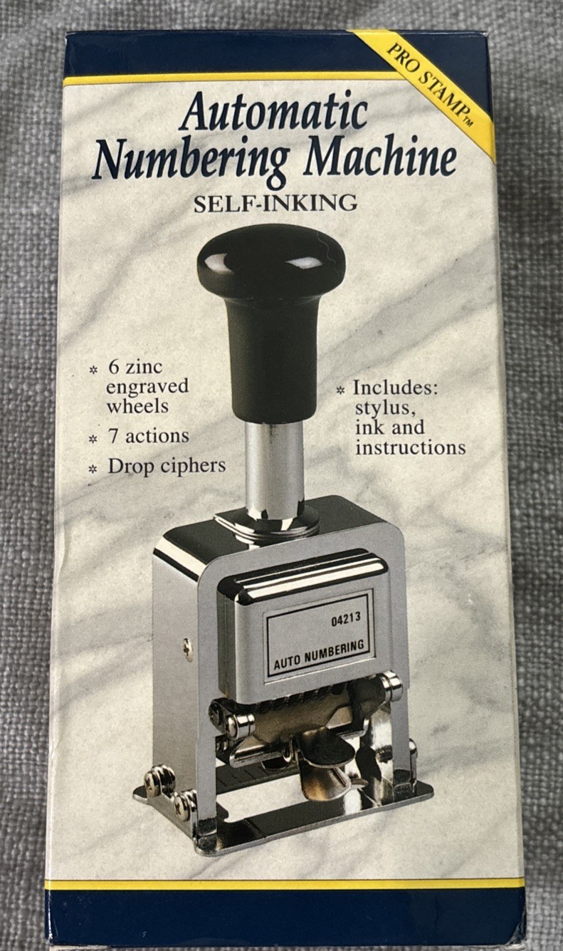Rogers  - Automatic Numbering Machine -   04213  - Self Inking - 6 Wheel