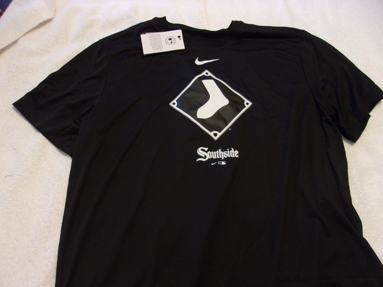 NWT Nike dri fit T, Chicago White Sox, men's L, XL, black, MLB, polyester