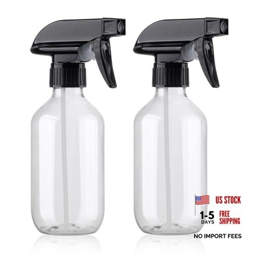 Teyssor Spray Bottles Water Spray Bottle 2 Packs- BPA Free -10 Clear-2 pack