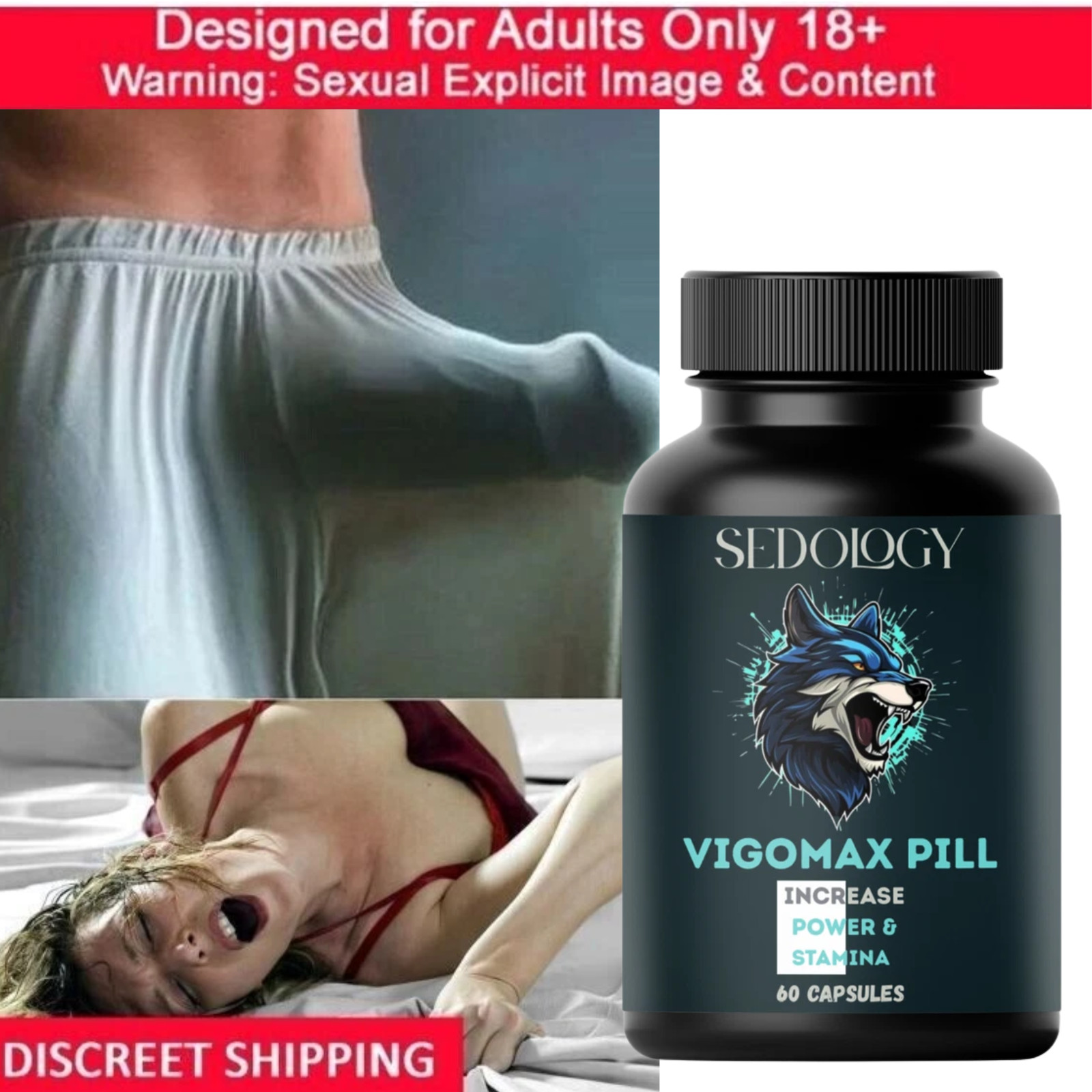 NEW . 60 Powerful Capsules . Works In 10 Minutes. 100% Money