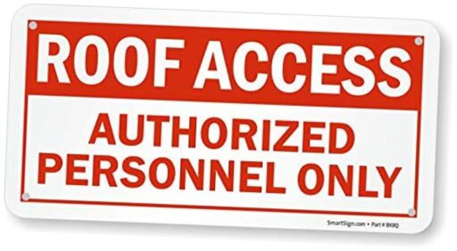 - S-8839-PL-05x10 “Roof Access - Authorized Personnel Only” Sign | 5" x 10"