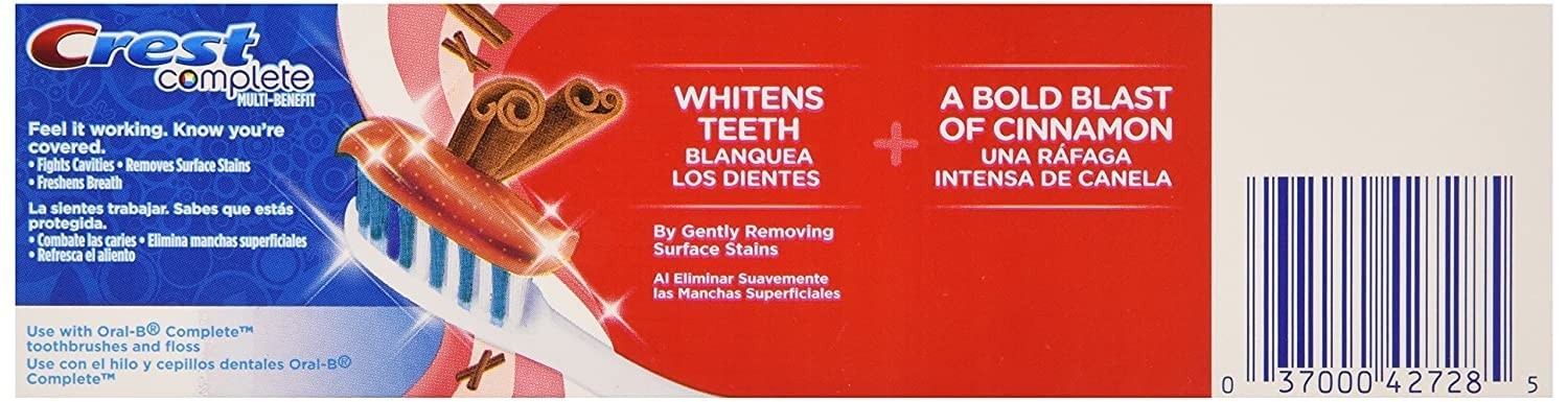 Crest, Plus Complete Cinnamon Expressions Toothpaste, 5.4 Oz