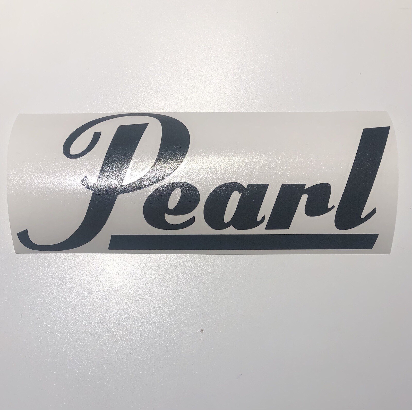Pearl Drum Head 🥁 Decal Black High Quality Permanent Vinyl Made USA 4” X 9”