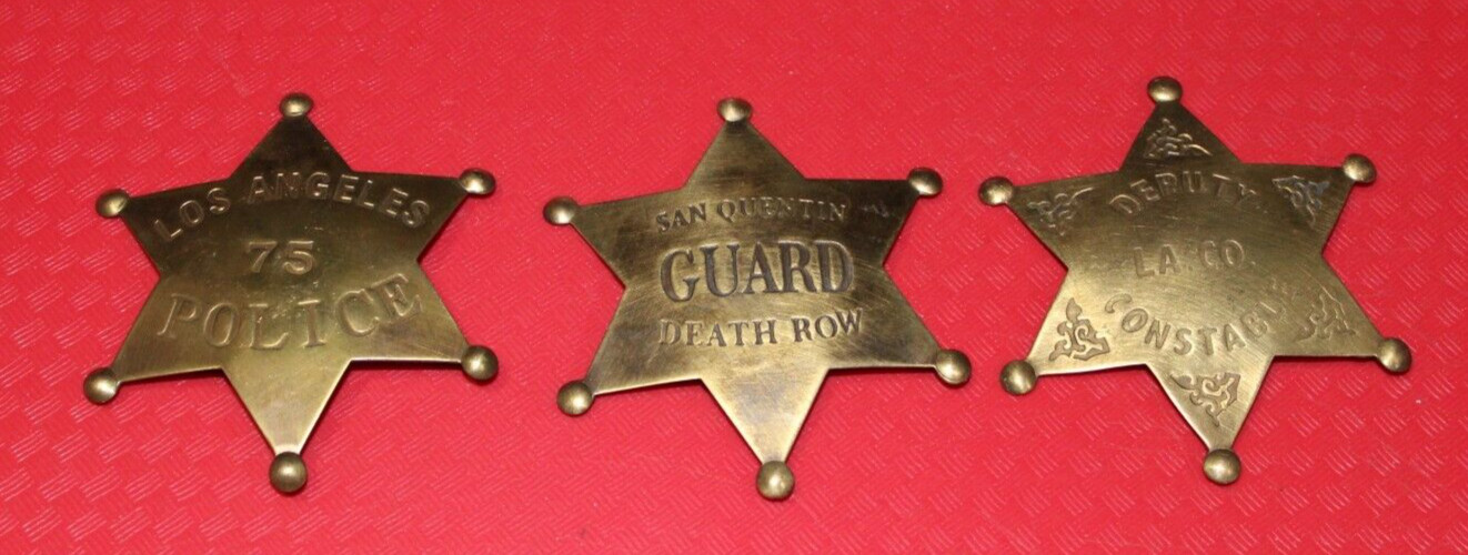 LOT OF 3   SAN QUENTIN, LA 75 POLICE, LA COUNTY DEPUTY BADGES