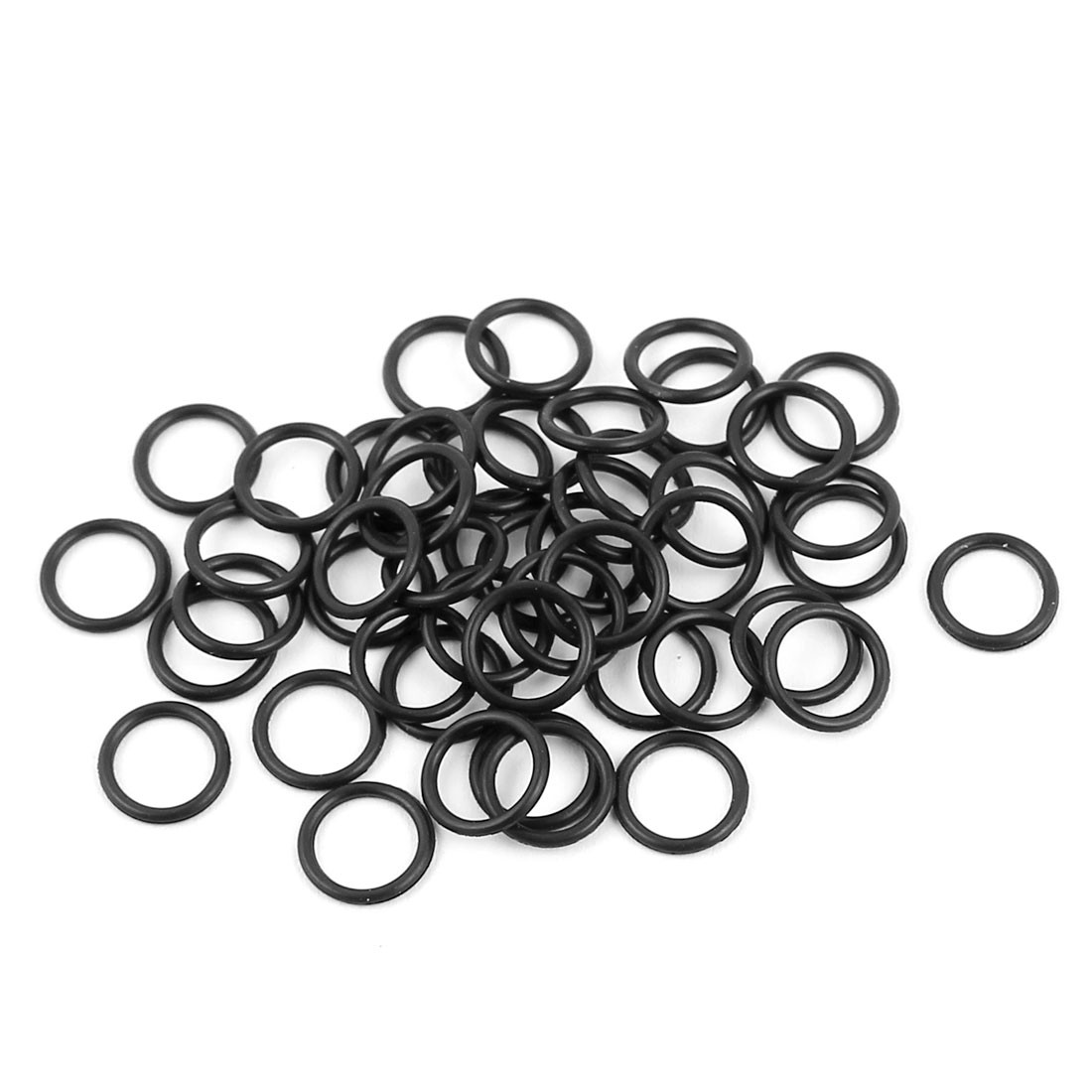 50Pcs 5mm x 0.8mm Rubber O-rings NBR Heat Resistant Sealing Ring Grommets Black