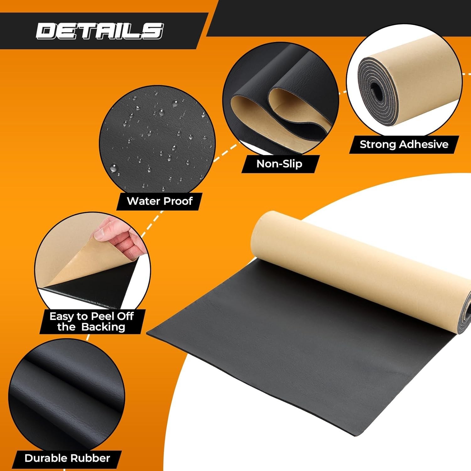 Multi-Purpose Adhesive Foam Sheet 1/8" Thick x 48" Long for Insulation & Sealing