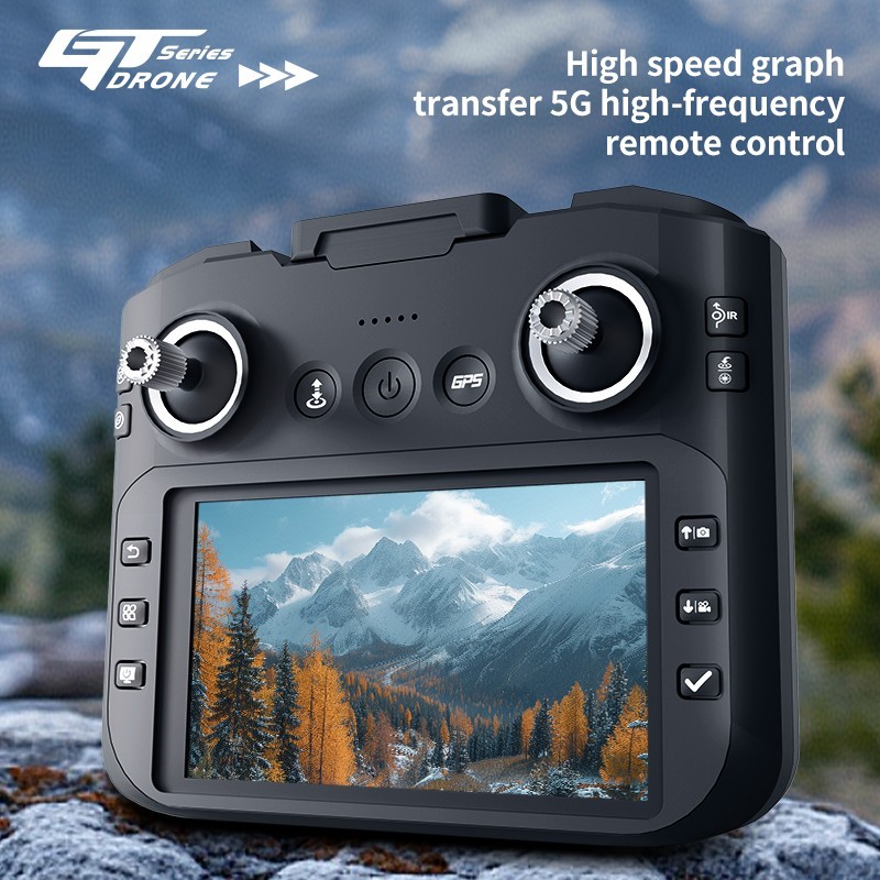 GT6 Drone with Screen Remote Control, Electric Adjustment Dual Camera, Optical