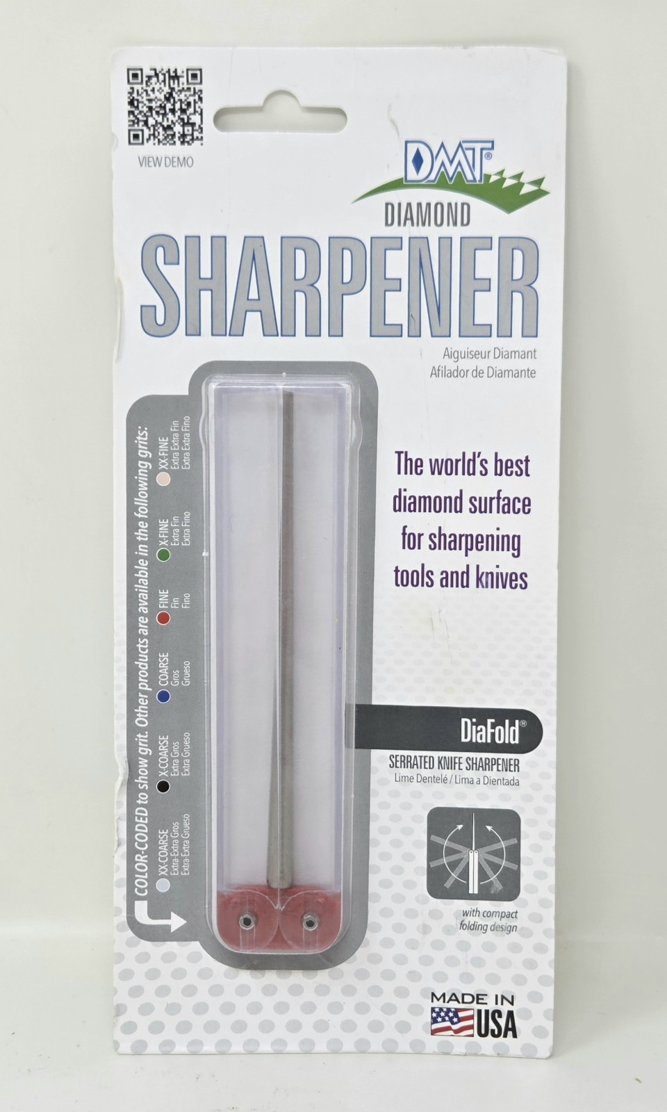 New DMT Diafold Diamond Serrated Knife Sharpener - Fine Grit