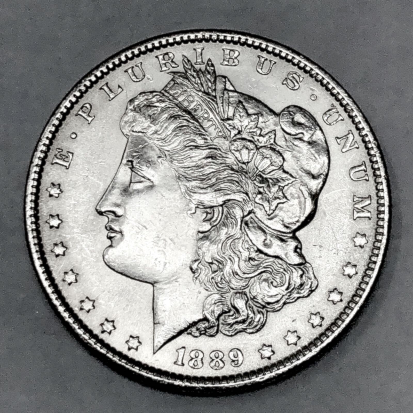 1889  CIRCULATED  MORGAN SILVER DOLLAR 90% SILVER $1 US COIN -NICE!    MAR2