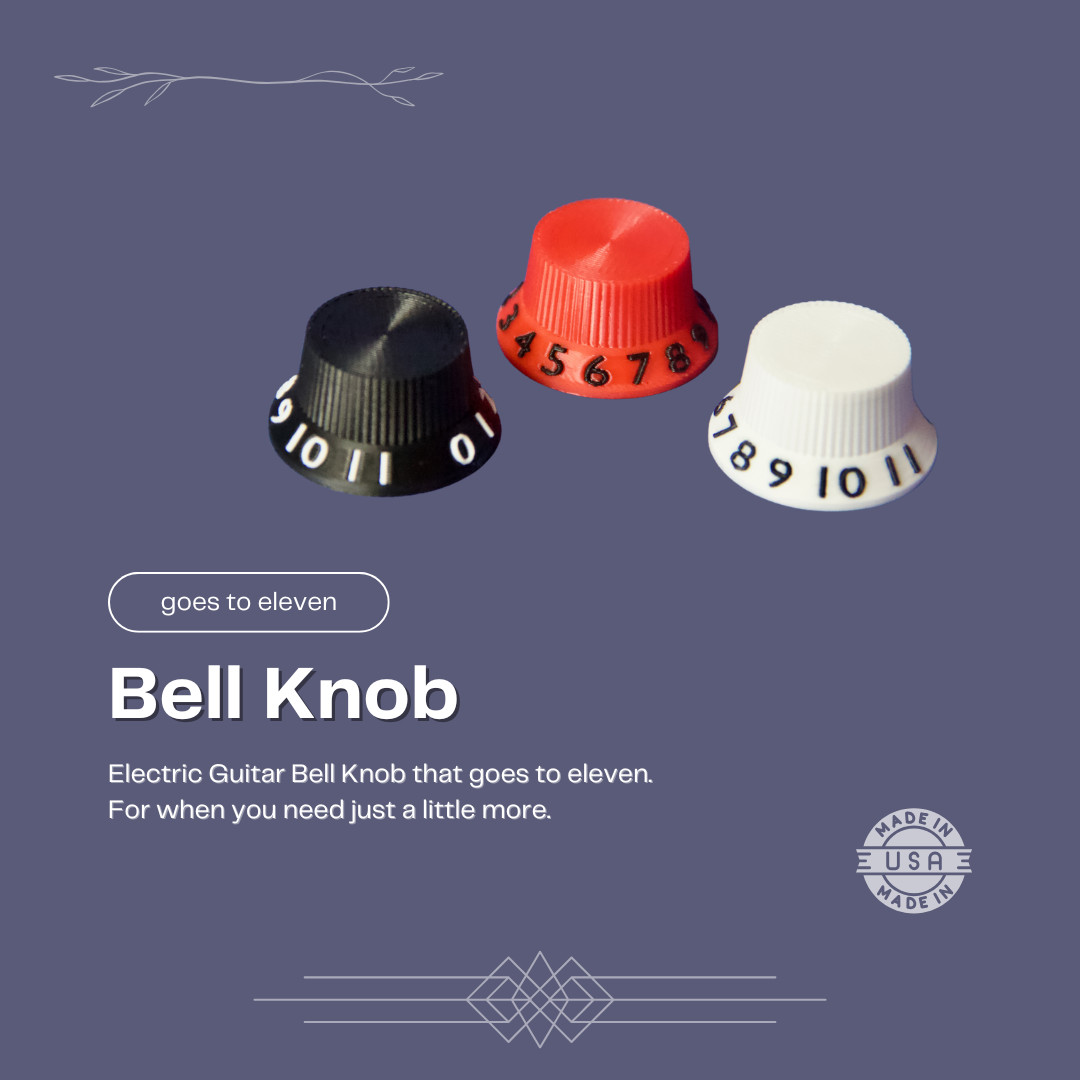 Guitar Knobs Bell Knob 0-11 That Goes To Eleven | Custom Colors | 2 pack