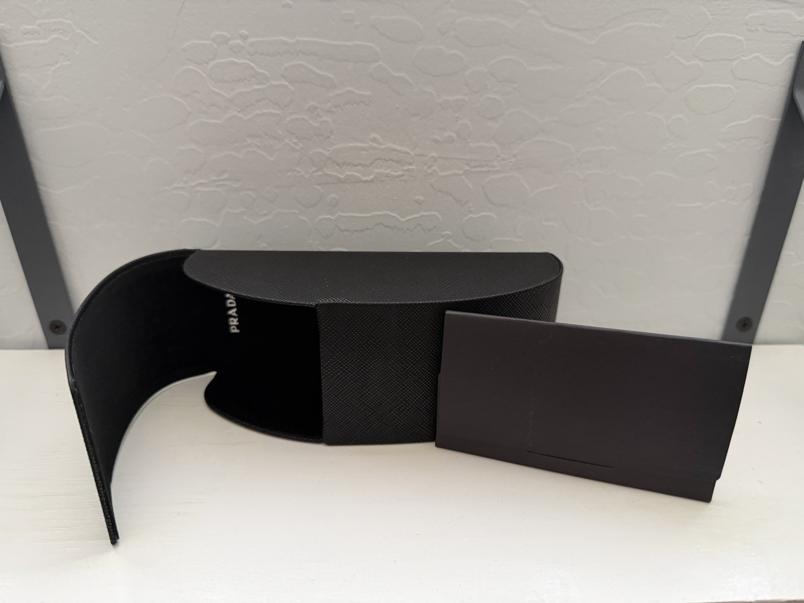 Prada Hard Eyeglass/Sunglass Case Color- Black - Includes Cloth