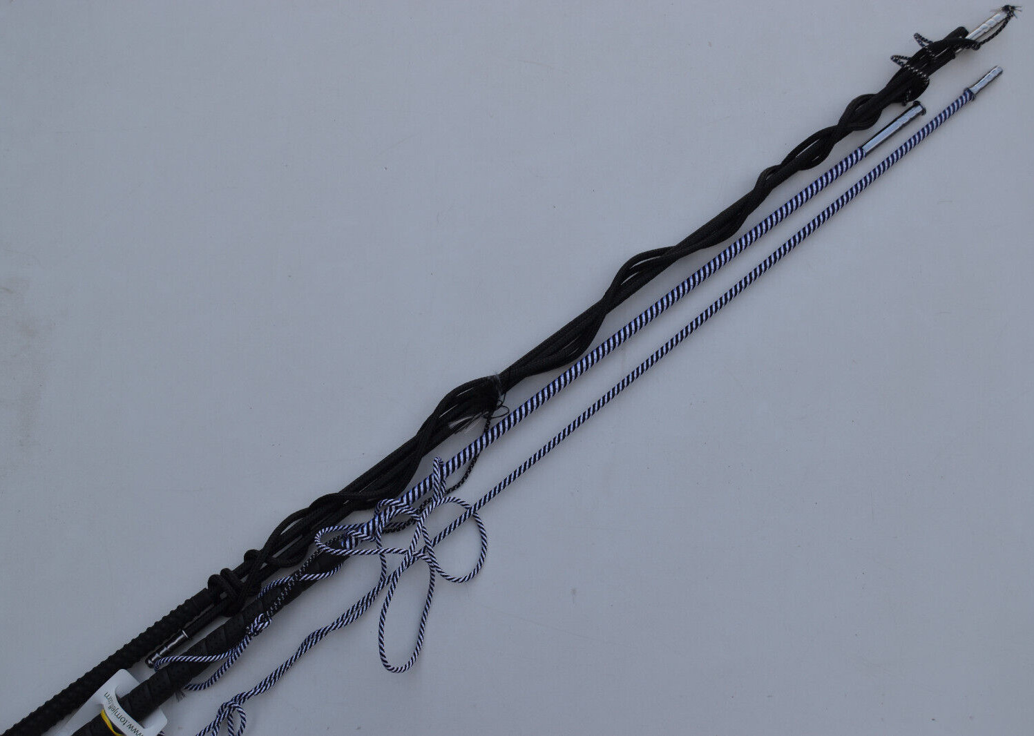 2 x Lunging Whip - Blue/White and Black Display Pieces - Plug In