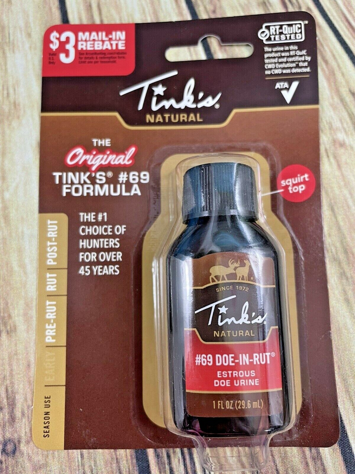 TINK'S Natural Original (2-Packs) 69 Doe-In-Rut Urine Hunting Formula 1oz NIP