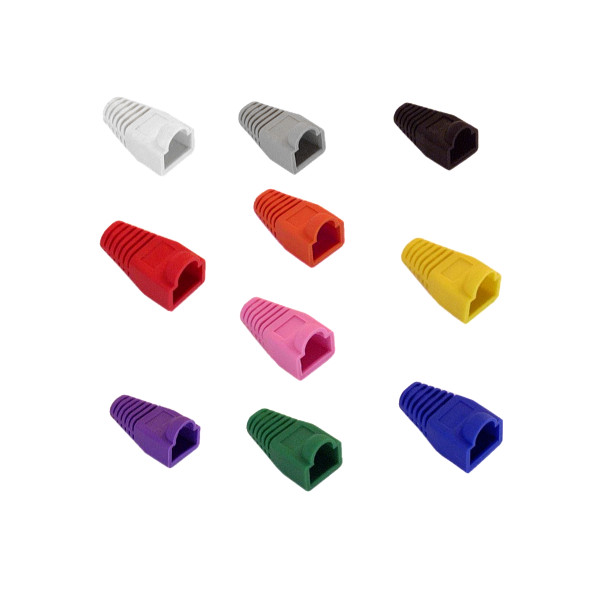 Lot of 10 RJ45 Strain Relief Hood Boot for Cat5e/Cat6 5.8mm Cable 11 Colors