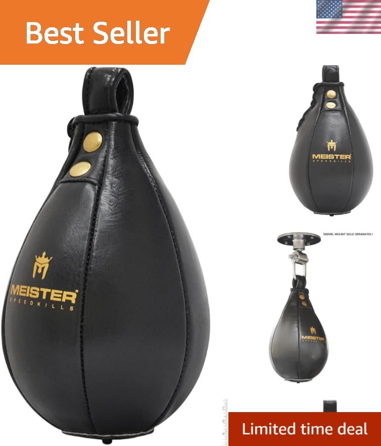 Durable Boxing Speed Bag in Genuine Leather - 7.5" x 5" for Precision Training