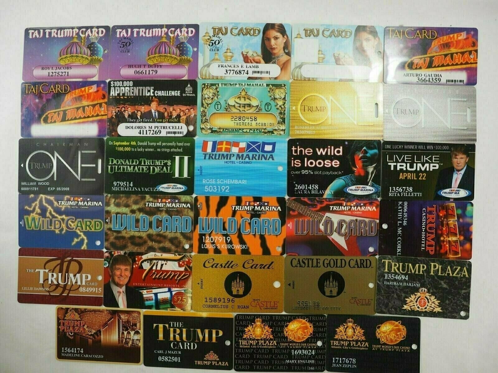 Trump Atlantic City Hotel and Casino's Players Club Cards 29 Types You Pick