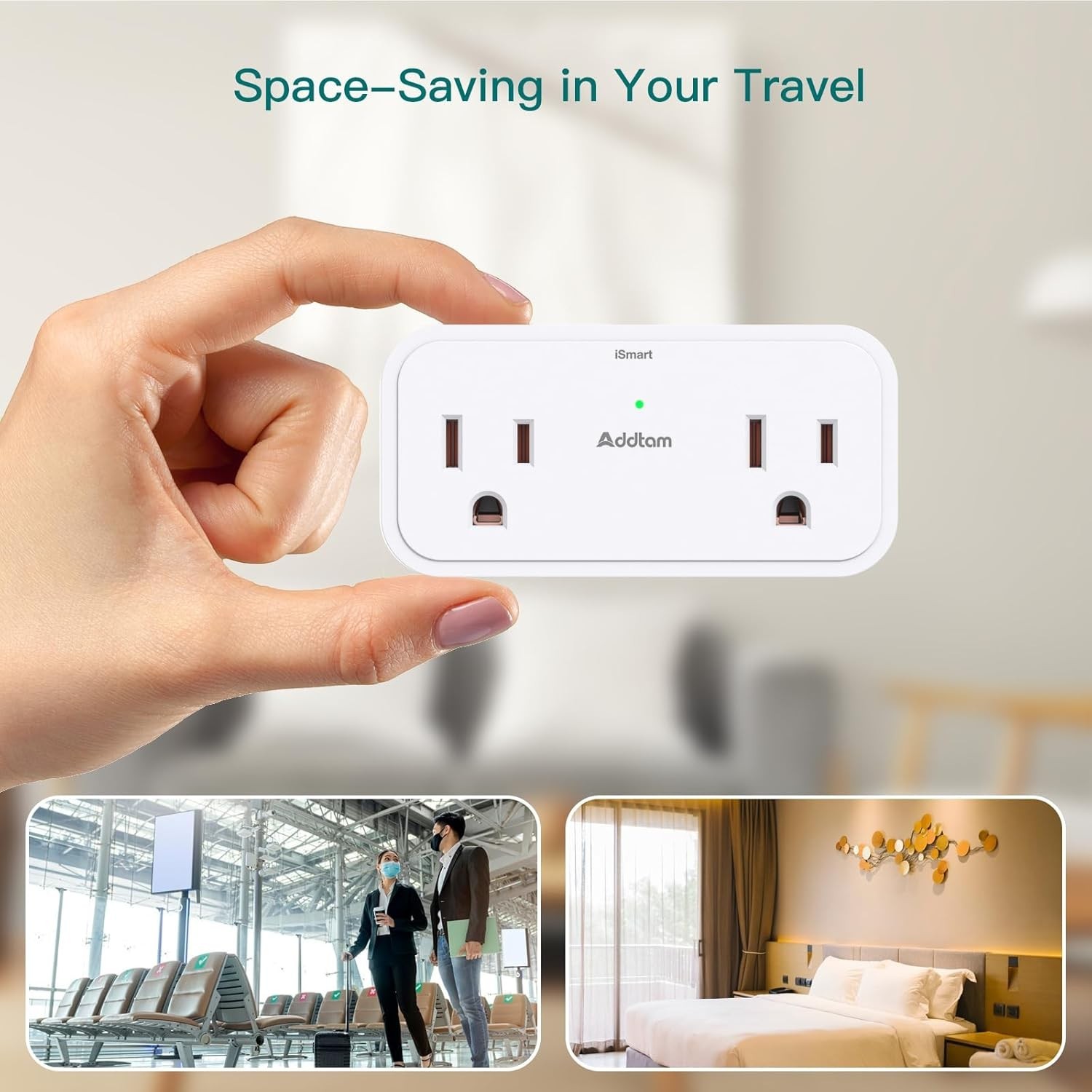 Surge Protector Extender 4 Outlets, 2 USB-C 3 USB, 3-Sided Wall Plug for Home