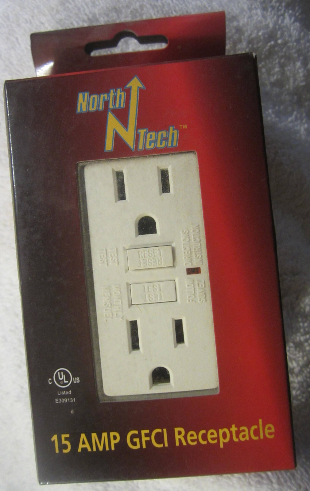 15 amp white North Tech GFCI Receptacle 15-200WH,New in box outlet,120V ac