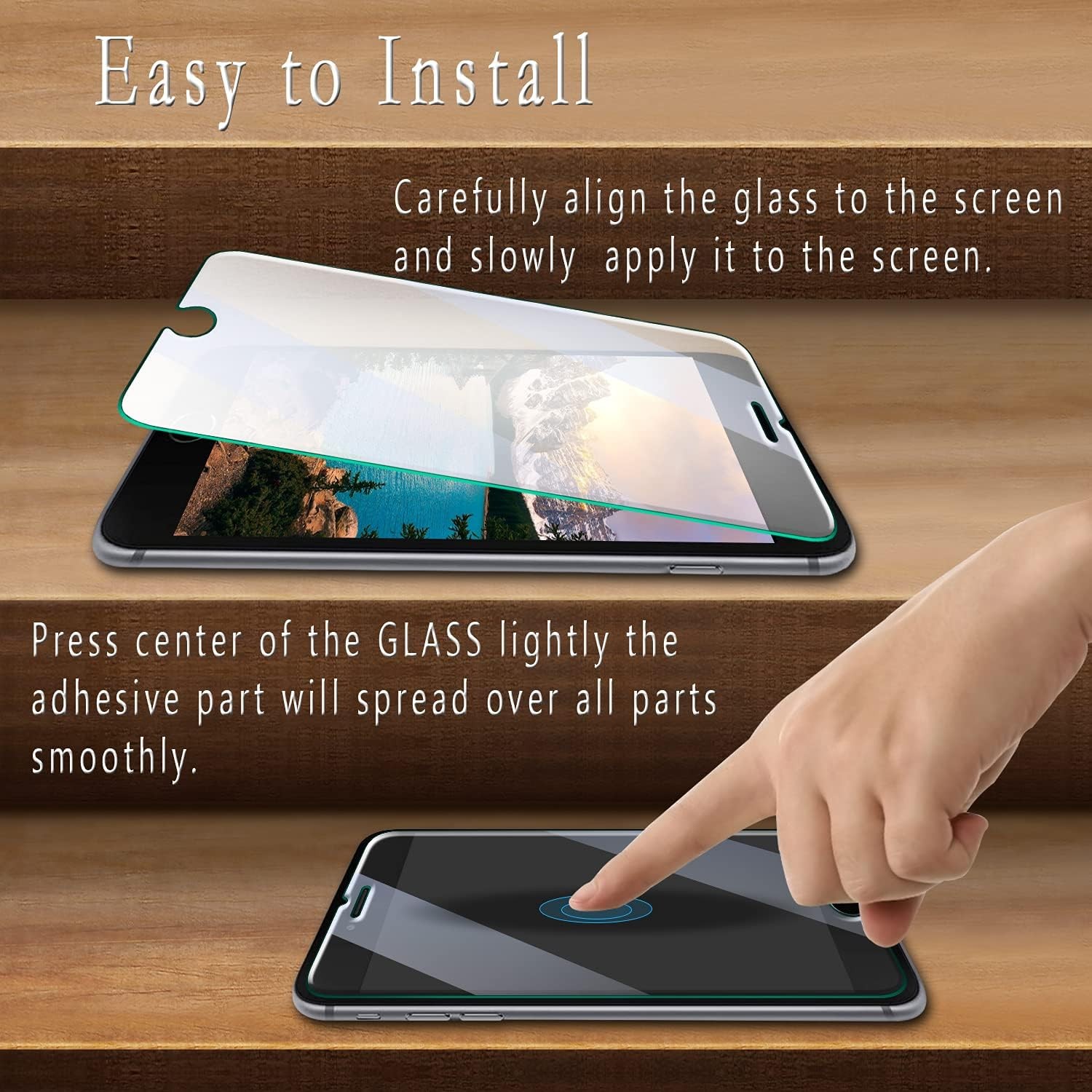 2 Pack) Tempered Glass For iPhone SE 2020, iPhone 8, iPhone 7, iPhone 6S, iPhone