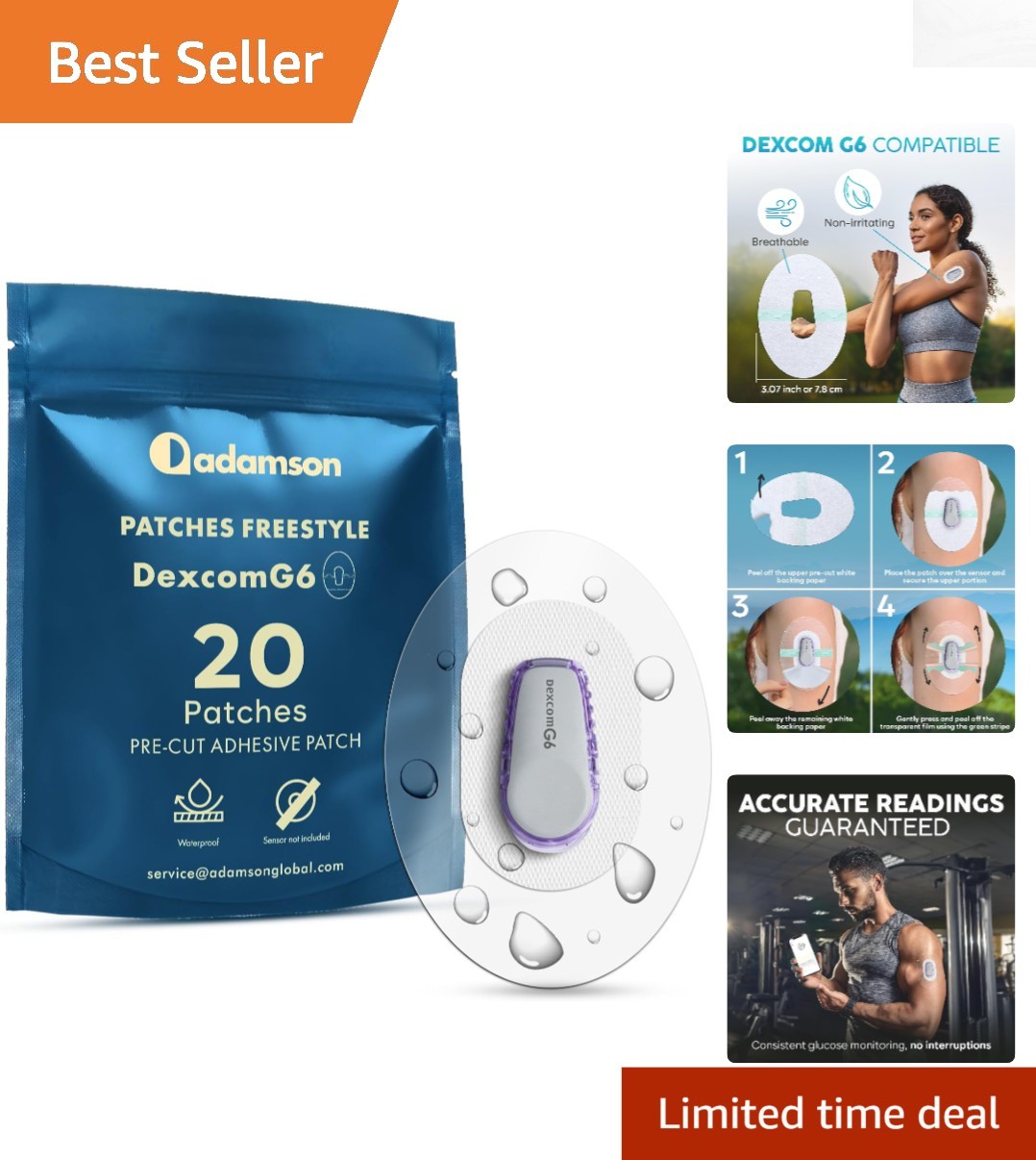 20 High-Performance Waterproof Dexcom G6 Patches - Strong Adhesive & Discreet