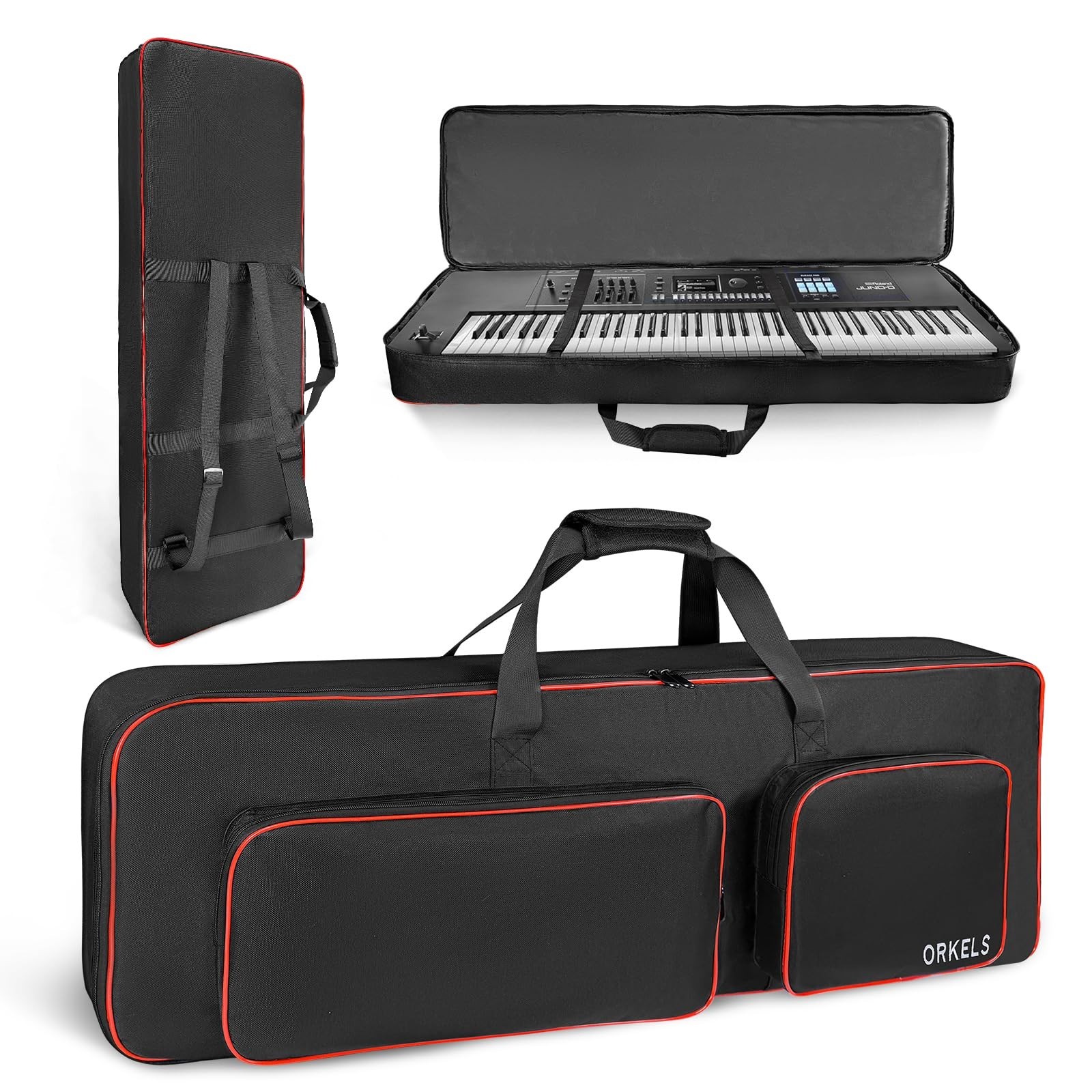 ORKELS 76-Key Keyboard Case, Electric Piano Keyboard Gig Bag Backpack with 10...