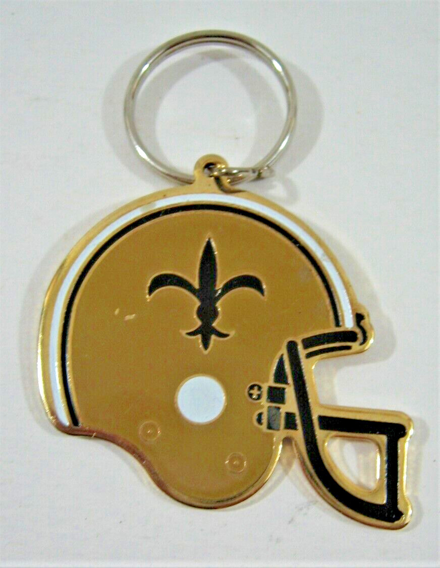 2 Vintage New Orleans Saints Football Helmet Logo Hvy Metal Keychain Old Stock