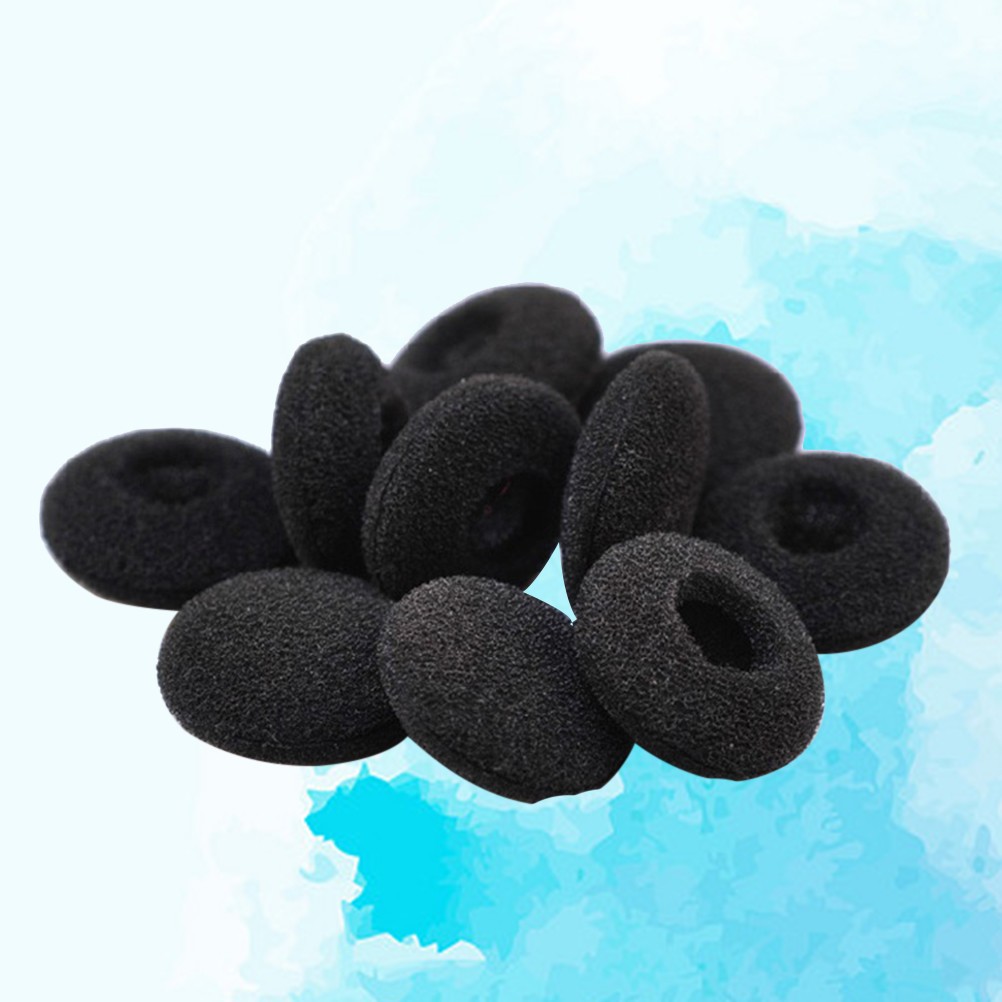 10Pcs Elastic Black Sponge Earphone Covers Durable Reusable Earbud Pads