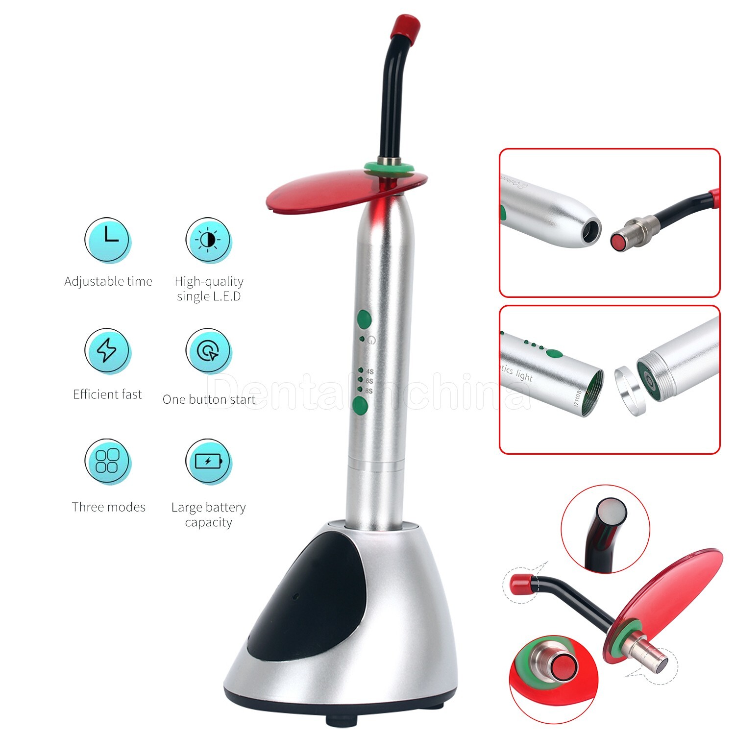Wireless Dental LED Curing Light Resin Cure Lamp YS-C 2000mw/cm² for Orthodontic