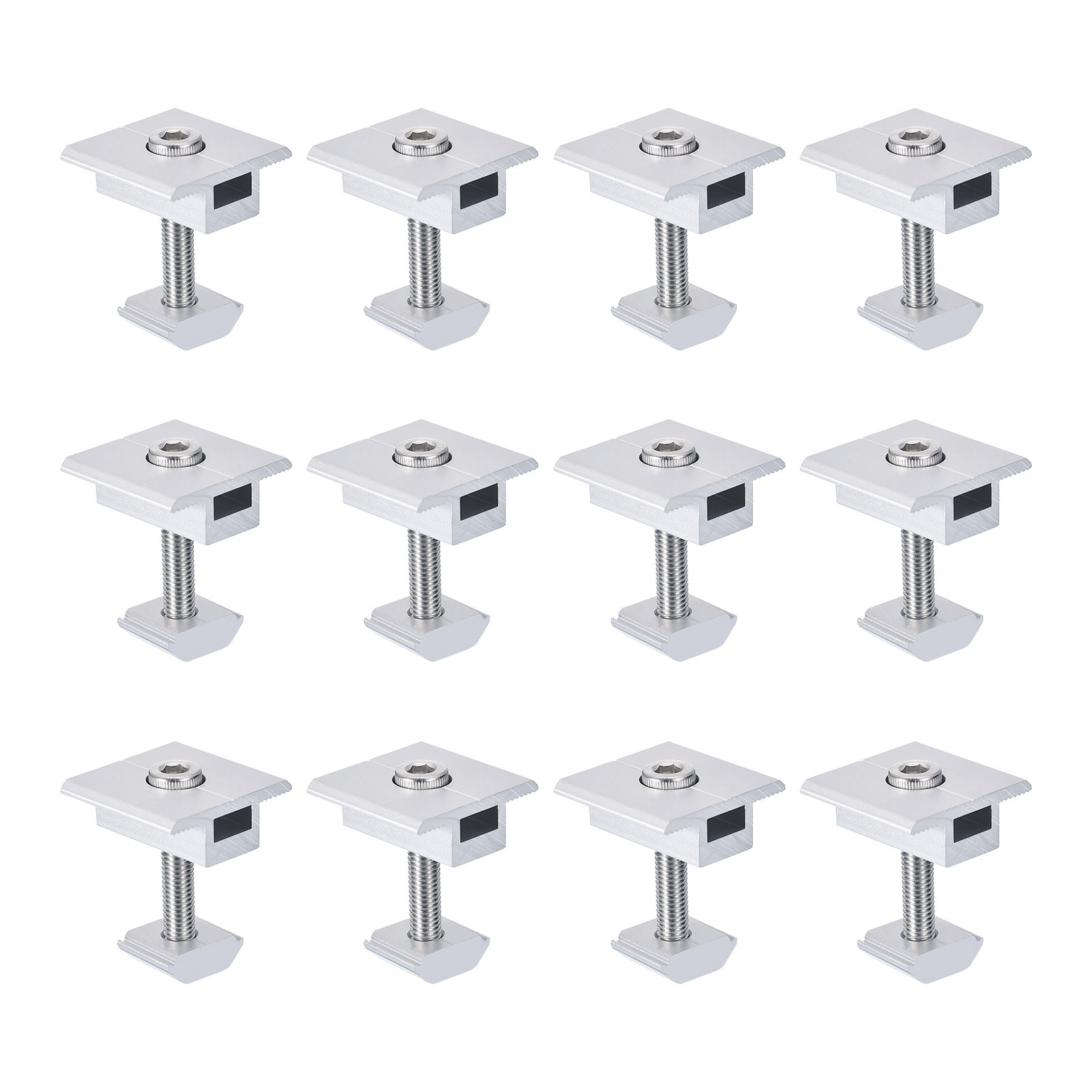 Pack of 12 Solar Panel Middle Clamps 30mm Aluminium Solar Panel Mount Mid Clips
