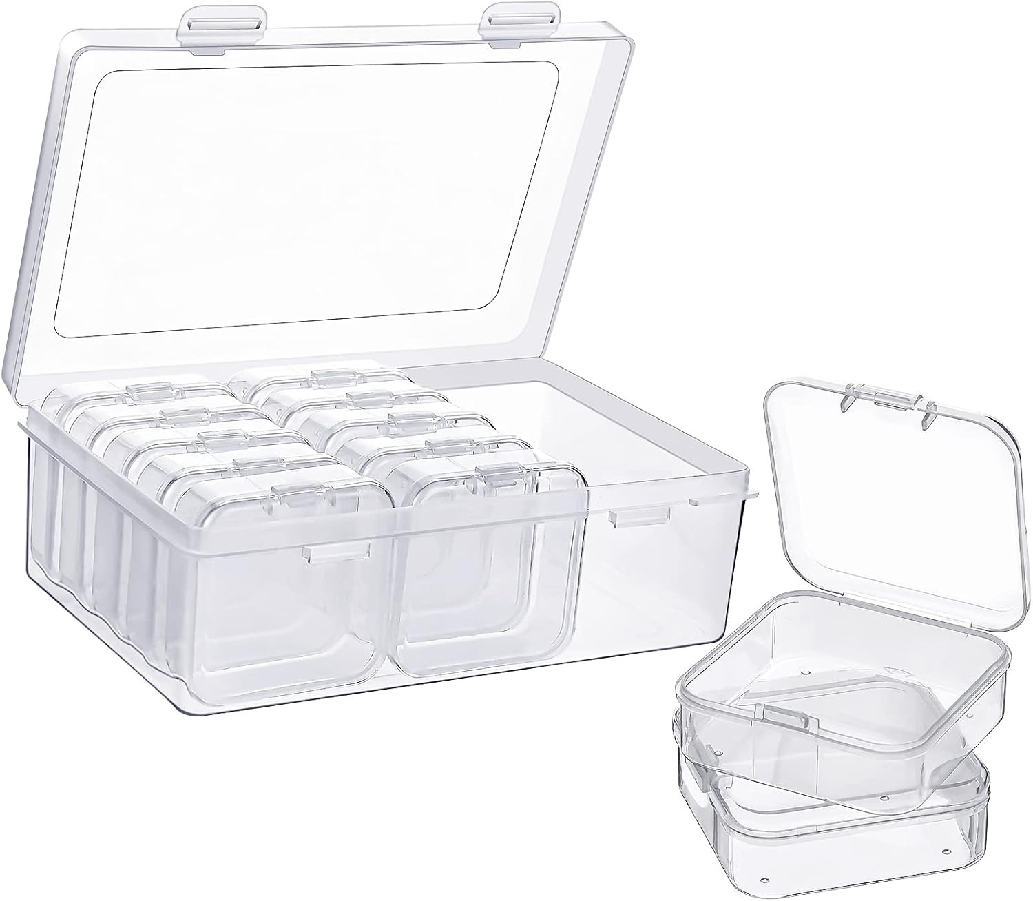 13 Pieces Small Bead Organizers Plastic Bead Storage Containers with Lids Mini C