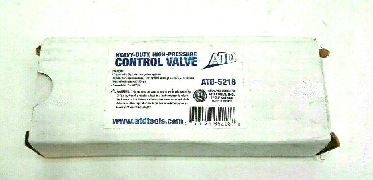 ATD Tools ATD-5218 High Pressure Control Valve For Grease