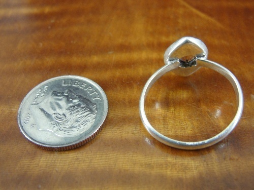 Purple Stone with Lemon Shape Sterling Silver 925 Ring Size 5 1/2